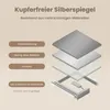 An exploded view diagram illustrating the layered construction of a copper-free silver mirror, with labels indicating each material component. Náhled obrázku produktu