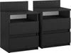 Table de chevet Vicco Monty Noir Lot de 2, Model 40437 Voir les images du produit 1