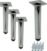 Pieds de meuble métalliques élégants 13 cm en argent Voir les images du produit 1