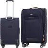 Two suitcases are shown side-by-side against a white background. The suitcase on the left is shown from the front with its telescopic handle extended. The suitcase on the right is shown from a three-quarter front view. Náhled obrázku produktu