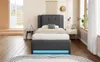 Letto imbottito 90x200 cm con letto estraibile regolabile Anteprima dell’immagine prodotto 13