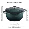 Kochtopf 7 L Ø 28 cm mit Glasdeckel – Aluminiumtopf Produktbild-Vorschau 2
