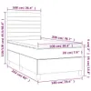 Boxspringbett mit Matratze & LED Creme 100x200 cm Stoff Produktbild-Vorschau 8