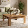 Tribesigns Massivholz Couchtisch 100x100 cm, Quadratischer Produktbild-Vorschau 3