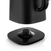 Close-up of a black electric kettle base and its detachable power cord, against a white background. Voir les images du produit