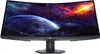 A curved computer monitor displaying a colorful space scene. Voir les images du produit
