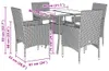 vidaXL 5-tlg. Garten-Essgruppe mit Kissen Schwarz Poly Produktbild-Vorschau 7