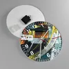 Wanduhr - Rund - Glasuhr - Abstraktion Graffiti Bunt - Produktbild-Vorschau 2