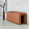 Panca, fine letto contemporaneo tessuto, Arancione Anteprima dell’immagine prodotto 4
