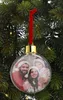 A clear Christmas ornament filled with a family photo, hanging on a Christmas tree. Náhľad obrázku produktu
