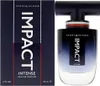 A product shot of a Tommy Hilfiger Impact Intense Eau de Parfum bottle and its packaging. Anteprima dell’immagine prodotto