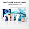 A collection of various electronic devices, including smartphones, tablets, and a laptop, are displayed together to showcase compatibility. Produktbild-Vorschau