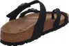 A black Birkenstock sandal is shown from a side-angle on a white background. Produktbild-Vorschau