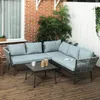 Outsunny 4 tlg. Rattan Gartenmöbel-Set, Sitzgarnitur mit Produktbild-Vorschau 2