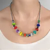 A person wearing a colorful beaded necklace. Produktbild-Vorschau