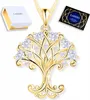 Collana d'oro con motivo dell'albero della vita e cuori di Anteprima dell’immagine prodotto 1