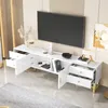 Merax szafka TV 175 cm ze złotą metalową podstawą, szafka Podgląd zdjęcia produktu 2