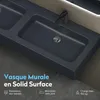 doporro Double Lavabo à Poser Gris Noir Mat 140cm Vasque Voir les images du produit 4