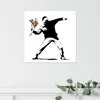 Giallobus - Lanciatore di fiori - Banksy - 70L x 70l cm - Anteprima dell’immagine prodotto 4