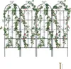 A black metal trellis covered in green vines and pink flowers, set against a white background. Produktbild-Vorschau