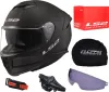 A collection of motorcycle helmet accessories and packaging. Náhled obrázku produktu