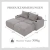 Modulares Cordsofa - 2-Sitzer mit 2 Hockern, Khaki-Hellgrau Produktbild-Vorschau 2