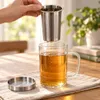 Glazen theepot met filter en deksel, 400 ml, gemaakt van Productafbeelding-voorbeeld 5