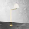 Stehlampe Echt-Messing Stoff E27 162 cm hoch in Messing Produktbild-Vorschau 4