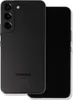 A black Samsung Galaxy S22 smartphone is shown from the back, with its screen visible on the right side. Produktbild-Vorschau