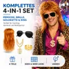4 in 1 Vokuhila Kostüm Set – 80er 90er Goldkette, Brille Produktbild-Vorschau 6