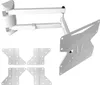 A white TV wall mount and its accessories are displayed against a white background. Produktbild-Vorschau