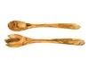 A set of wooden salad servers, a spoon and a fork, isolated on a white background. Produktbild-Vorschau