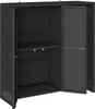 vidaXL Skriňa s policou čierna 100 x 36 x 102 cm ratan Náhľad obrázku produktu 3
