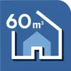 A graphic representing a house with the text '60 m³' indicating a size. Produktbild-Vorschau