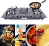A collage of a gas stove and various food dishes. Náhled obrázku produktu