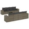 Design 9-tlg. Garten-Sofagarnitur mit Kissen Grau Poly Produktbild-Vorschau 2