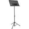 A black metal music stand with a tripod base, shown against a white background. Produktbild-Vorschau