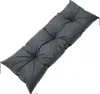 A dark gray tufted cushion for an outdoor sofa or bench, presented on a white background. Náhled obrázku produktu