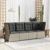 Design Garten-Ecksofa mit Kissen Hellgrau Poly Rattan, Produktbild-Vorschau 3