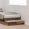 Bedlades met lade Oudhout 80 x 36,5 x 16,5 cm Bewerkt hout Productafbeelding-voorbeeld 3