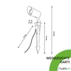 A technical drawing of a garden spotlight with dimensions indicated. Náhľad obrázku produktu
