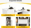 Abrihome Table de bar extensible avec espace de rangement, Voir les images du produit 5