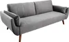 Retro Schlafsofa DIVANI 220cm silbergrau Samt 3er Sofa mit Produktbild-Vorschau 8