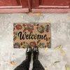 Relaxdays Fußmatte Kokos, Blumen, Welcome-Schriftzug, 40x60 Produktbild-Vorschau 5
