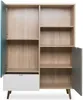 Buffet Haut CUBA, Chêne Sonoma, Blanc, Gris et Bleu, Style Voir les images du produit 4