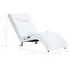 vidaXL Massage-Chaiselongue mit Kissen Weiß Kunstleder Produktbild-Vorschau 8