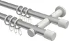 Interdeco Gardinenstange / Vorhangstange Silbergrau / Weiß, Produktbild-Vorschau 1