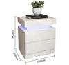 Nachttisch mit LED-Beleuchtung 52cm hoch mit 2 Schubladen 1 Produktbild-Vorschau 5