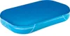 A blue inflatable rectangular mat with rounded corners, shown from a diagonal angle against a white background. Produktbild-Vorschau
