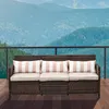 Outsunny Rattan Sofa mit Kissen, Dreisitzer, Garten Produktbild-Vorschau 2